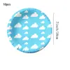 Amazon Céu Azul e Nuvens Brancas Desenho Animado Conjunto de Decoração para Festa de Aniversário Tema Brinquedo Decoração de Atmosfera Pratos de Papel Descartáveis