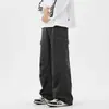 Calça Cargo Masculina Verão 2025 Nova Loose Wide-Leg Casual Tendência Marca Multi-Bolsos Outdoor Longa