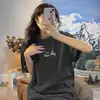 Camiseta negra de manga corta para mujer, nuevo modelo 2026, adelgazante, manga corta de verano, algodón puro, súper elegante, chic coreano, top holgado