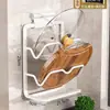 Directo de fábrica: estante de tapa de olla montado en la pared, no requiere taladro, nuevo estante de almacenamiento de cocina multifuncional, organizador de tabla de cortar
