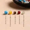 Cuentas sueltas de ágata roja natural Cen Tianran, cuentas cilíndricas de estilo antiguo, cuentas espaciadoras de jade Hetian, turquesa y ámbar para pulseras y otros accesorios decorativos