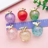 Accesorios de manzana de burbuja coloridos con recubrimiento UV, colgantes de fruta acrílicos, joyería para pulseras y collares DIY al por mayor