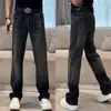 Nuevos jeans de pierna recta para hombre de comercio exterior transfronterizo, marca de moda, versátiles, estilo urbano, sencillos, retro, casual, pantalones ajustados