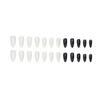 Unhas Longas Amêndoa Europeias e Americanas Glitter Flash Manicure Moda Estilo Ins Salto de Cor Preto e Branco Reutilizável 24 Peças
