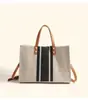 Bolso de Mano para Mujer Estilo Coreano Ol Profesional de Negocios para el Trabajo Rayado Simple Cuadrado Lona Bolso Tote Grande para Mujer
