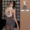 Lingerie Sexy Comissária Secretária Saia Quadril Tentação Apaixonada Uniforme Sexy Vazado Não Precisa Tirar Roupa Fantasia Role Play