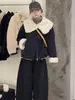 Jaqueta de Algodão Estilo Coreano Lã de Cordeiro Sintética Gola Grande para Mulheres Inverno 2025 Nova Solta Acolchoada Quente Fashion