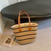 Bolsa de palha feminina bolsa de verão bolsa de praia bolsa grande capacidade bolsa de ombro trançada bolsa de palha de vime bolsa balde moderna