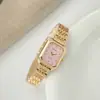 Reloj Popular Transfronterizo para Mujer Reloj Cuadrado Pequeño Elegante Reloj Cuadrado de Lujo Ligero Reloj de Pulsera Cuadrado de Alta Gama para Mujer