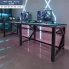 Mesa de computador com estante integrada, escrivaninha, estação de trabalho dupla, mesa gamer, mesa com armazenamento, mesa combinada, mesa de escritório e mesa para casa