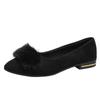 Outono 2021 versão coreana de sapatos baixos de camada única sapatos fofos de bico fino femininos comércio exterior salto baixo salto plano diário mocassins femininos no local