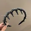 Diadema de Peine de Pedrería de Lujo, Exquisita Diadema Hecha a Mano con Perlas, Accesorio para el Cabello Elegante y de Moda con Corona Alta