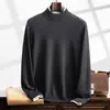 Suéter de cachemira para hombre, suéter de cuello alto medio, suéter informal de negocios de manga larga, suéter básico, otoño e invierno, nuevo top