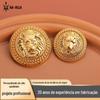Casaco de Botão de Luxo Masculino e Feminino Terno Bajia Cabeça de Leão Botão Dourado para Casaco Acessórios Botão de Metal para Casaco