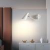 Lámpara de Pared Dormitorio Lámpara de Mesita de Noche Creativa Nórdica con Interruptor Lámpara de Pared para Escritorio Protección Ocular Lujo Ligero Brazo Oscilante Giratorio Lámpara de Pared Blanca