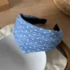 Diadema plisada de cuadros y lunares estilo coreano, diadema simple de ala ancha y copa alta, accesorio de moda para el cabello para mujer