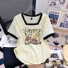 Camiseta Cuadrada de Manga Corta Talla Grande para Mujer, Nuevo Estilo Verano 2025, Corte Holgado, Adelgazante, Rejuvenecedor, Top Elegante, Ins