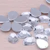 Acrílico de Taiwán Cosido a Mano Pedrería Gota de Agua Malla Doble Agujero Accesorios para Vestidos de Boda DIY Venta al por Mayor Directamente del Fabricante