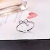 Moda Coreana Anel de Dedo Abertura Ajustável Diamante Zircônia Laço Anel de Personalidade Simples Tendência para Mulheres