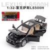 Coche de juguete de simulación de metal Lexus LS500, modelo de coche de aleación a escala 1/32, con sonido y luz de fondo.