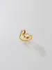 Anillo J07 Diseño Doble Lágrima Diamante Cultivado Acero Inoxidable Dorado, Anillo con Técnica de Incrustación Hueca, Joyería de Regalo