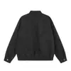 Chaqueta de cuero punk con cuello alto para hombre, estilo de alta costura moderno, diseño de doble botonadura, chaqueta única de cuero PU de corte holgado, chaqueta de béisbol