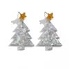 Joias transfronteiriças europeias e americanas Brincos de Natal Brincos de acrílico criativos Árvore de Natal colorida Brincos elegantes