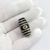 Estilo Étnico Retro Ágata Dzi Dios de la Riqueza Dzi Perla Superior Ágata Roja Negra Envejecida Diente de Tigre Perla Barril Nueve