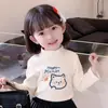 Y2046 # Camiseta Básica Infantil com Gola Alta para Outono e Inverno 2025, Nova Moda, Top para Meninas em Veludo.