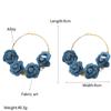 Nuevos Pendientes de Camelia de Mezclilla Estilo Coreano Distintivos Exagerados Círculo Grande Largos Versátiles Pendientes de Otoño e Invierno para Mujeres