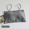 Top de Tubo Base Sin Costuras de Seda Helada Transfronterizo, Body Anti-deslizamiento, Espalda Hermosa, Chaleco de Tirantes Envolvente para el Pecho con Almohadilla para el Pecho, Ropa Interior para Mujer