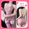 Ropa Interior Sexy talla grande Estilo Nacional Cheongsam Tentación Sexy Morado Uniforme Amor Flor Perspectiva Cheongsam Cadera Seda Perspectiva