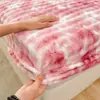 Novo Conjunto de Três Peças com Saia de Cama e Fronhas de Lã de Leite para Aquecimento de Inverno Cor Sólida Simples Uso Doméstico Protetor de Colchão Totalmente Fechado