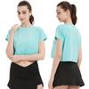 Ropa Deportiva Holgada Transfronteriza de Amazon para Mujer, Camiseta de Manga Corta de Yoga Talla Grande de Verano, Top Deportivo para Entrenamiento y Running