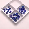 Anillo con Cara de Piedra Suelta Cabujón de Fondo Plano Lapis Lázuli Afgano Natural Ojo de Fénix Bodhi Incrustado Piedra Semiovalar
