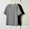 [Especial] 2026 Verano Nueva Moda para Mujer Talla Grande Simple Versátil Camiseta de Punto Jacquard Manga Corta 100kg 9606