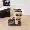 Hebilla de Cinturón para Niñas Botas de Caballero Colección Otoño 2026 Botas de Media Caña para Niños Suela Suave Versátil Botas Martin de Una Sola Capa para Niñas Pequeñas