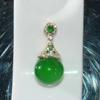 14mm grande ponto natural verde calcedônia pingente pingente de pérola alta colar de pérolas pingente de colar pingente de fábrica outlet