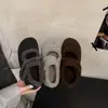 Sapatos Birkenstock com Solado Grosso e Aumento Interno para Mulheres 2025 Inverno Novos Sapatos Mary Jane com Solado Plano Sapatos de Algodão Peludo