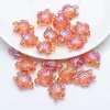 Colgante de tortuga de 14x18 mm con agujero central, colgante de cristal de color galvanizado, accesorios de joyería decorativos hechos a mano con cuentas para DIY