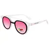 Gafas de Sol Infantiles con Degradado de Dibujos Animados Montura Transparente Gafas de Sol de Moda Nueva Montura Redonda Borde Negro Gafas Suministro Directo de Fábrica Venta al por Mayor