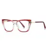 Armação Óptica Fashion em Tr90 para Mulheres 2275 Estilo Americano Luxo Leve Progressivo Duas Cores Lentes Planas Estilo Celebridade Anti-Radiação Luz Azul