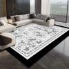Estilo francés lujo ligero sala de estar alfombra completa blanco y negro abstracto minimalista sofá mesa de centro alfombra cama y desayuno dormitorio manta de mesita de noche