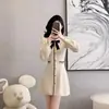 Vestido de punto estilo francés para otoño e invierno para mujer, elegante y femenino, adecuado para figuras petite.