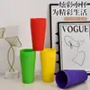 Taza de Plástico Engrosado Colorida para Bebidas Cerveza Color Caramelo Taza con Logo Publicitario Colorida Taza de Agua Taza para Enjuague Bucal Venta al por Mayor