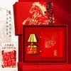 2026 Ano do Cavalo Estilo Chinês Souvenir de Negócios Personalizado Evento de Abertura da Reunião Anual da Empresa Copo Térmico Guarda-chuva Conjunto de Presentes Culturais e Criativos
