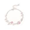 Nueva Pulsera de Garra de Gato Rosa para Mujer Verano Estilo Ins Lujo Ligero Combinación con Todo Cuentas Escarchadas Corazón de Niña Joyería de Mano al Por Mayor