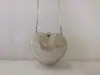 Bolso de Noche Metálico con Forma de Corazón Pequeño, Base Plana, con Pedrería de Conejo, Estilo Europeo y Americano Transfronterizo, Bolso de Mano Pequeño con Pedrería