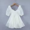 2023 Principios de Otoño Nuevo Vestido Dulce para Enviar de Blogger Vestido Holgado de Manga Abullonada con Cintura