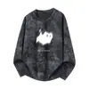 Nova Roupa de Outono Juvenil Tie-Dye de Manga Longa com Caimento Solto, Camisetas Versáteis com Caimento Solto da Marca Trendy para Casais, Versátil da Marca Trendy